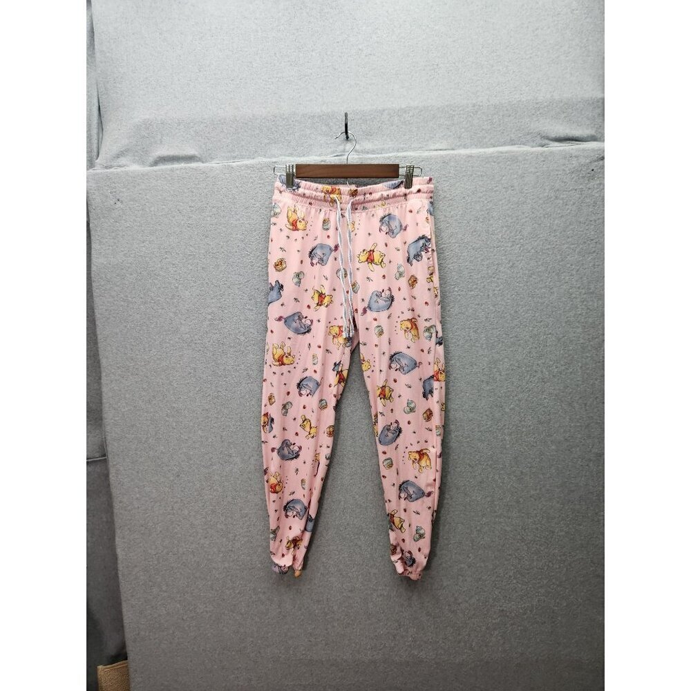 Disney Womens Pink Winnie The Pooh Print Jogger Pajama Pants‎ Size S Polyester